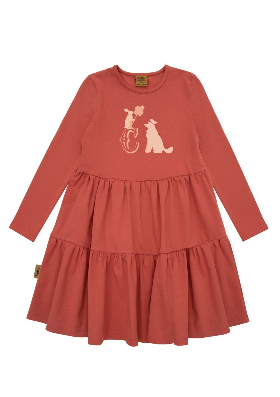 Dress with poodle print red FW23333