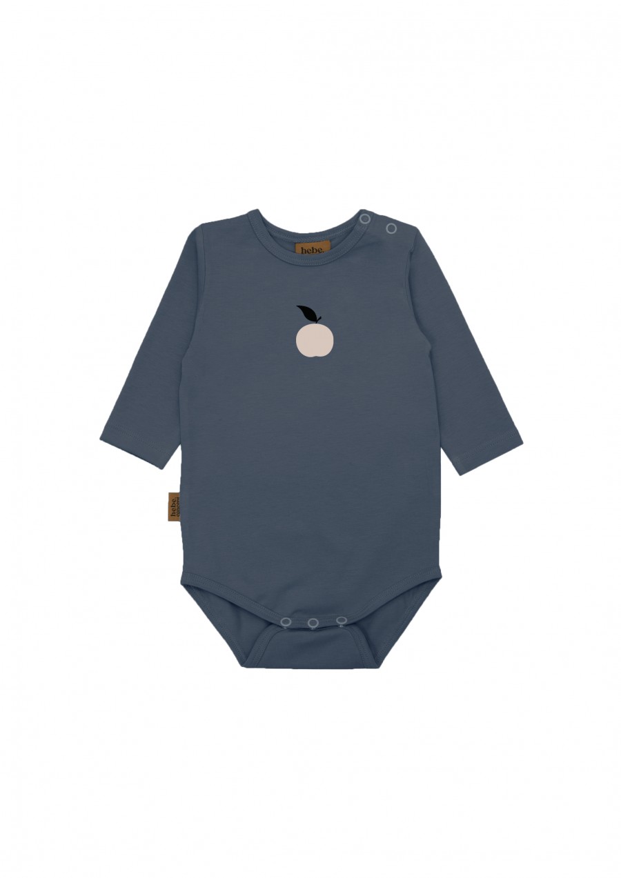 Baby body midnight blue long sleeves with apple print AY24210