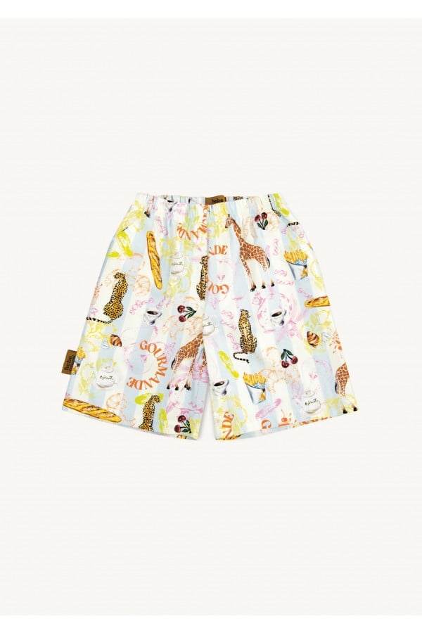 Shorts with allover giraffe print KLA24021