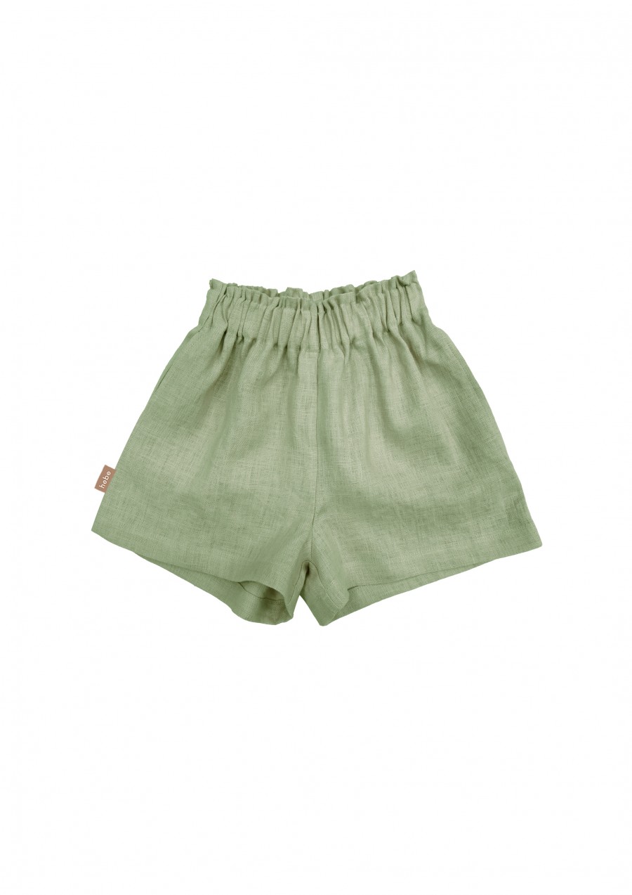 Shorts light green linen for girl SS23214