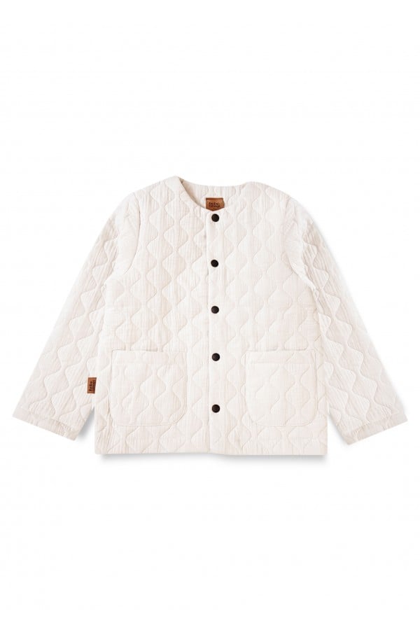 Jacket creme quilted with pockets and buttons 0299_F25312