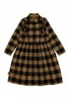 Dress with yellow checks and ruffle FW23233