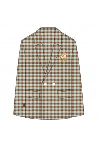 Jacket with embroidery mint and brown checkers