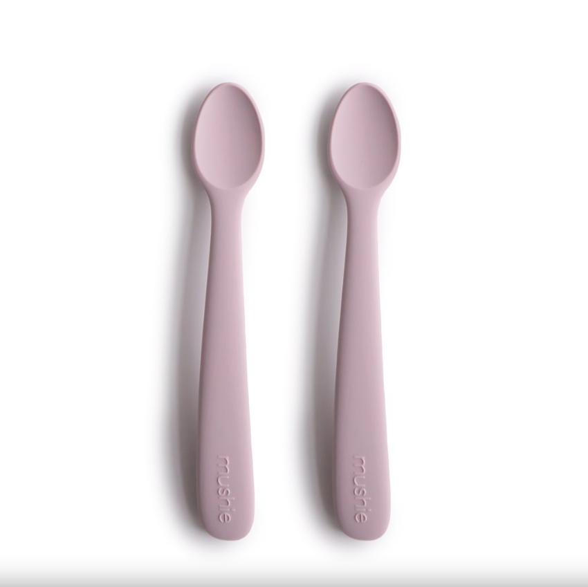 Mushie Silicone Feeding Spoons 2-Pack- Soft Lilac 2360442