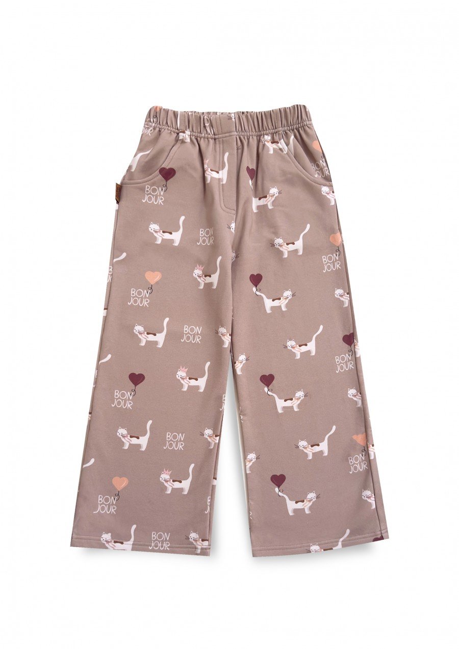 Pants with all-over cat print 0145_F25111