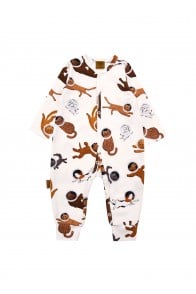 Romper long with allover cat and dog print