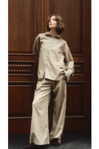 Lazy blossom beige pants, regular