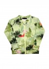 Warm jacket with green palm print SS21051