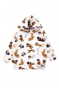 Hoodie with allover cat and dog print