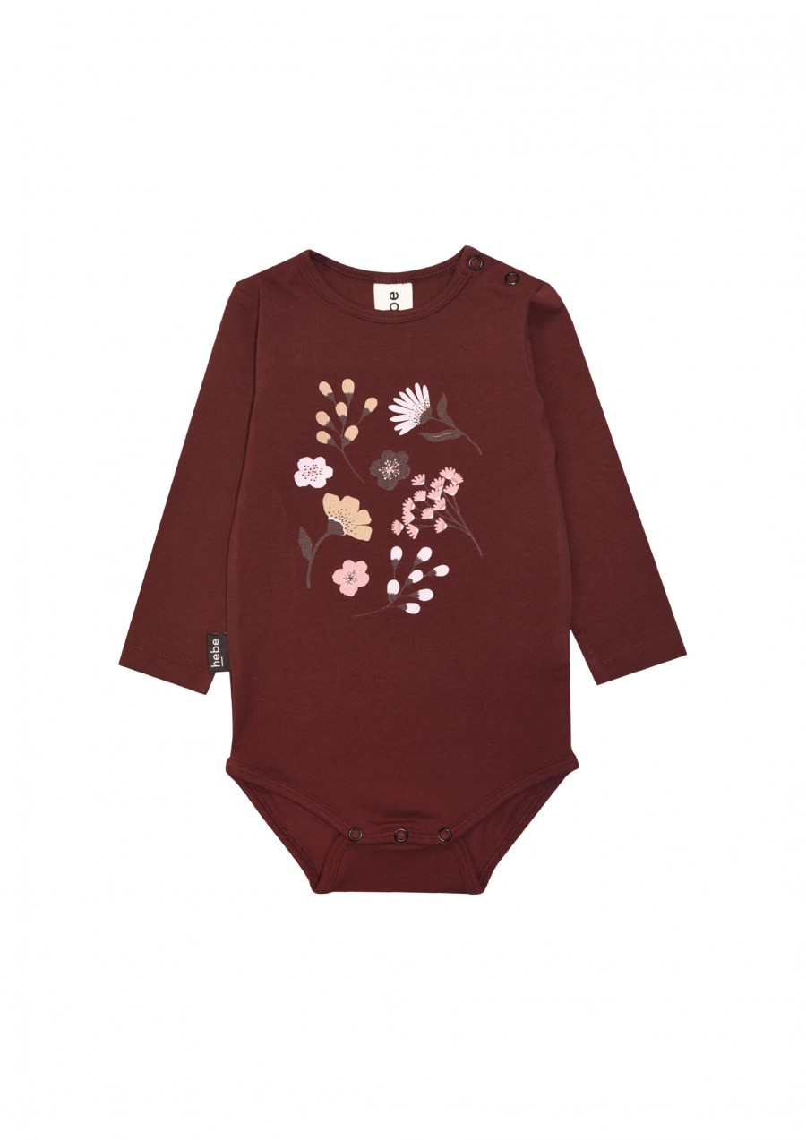 Body dark red with floral print FW21200