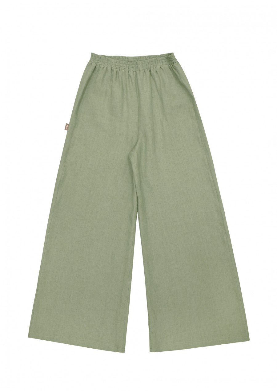 Pants light green linen for female SS23218