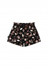 Shorts with floral black print FW21033