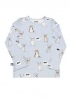 Top blue with dog print SS19038