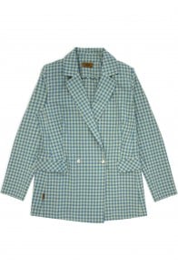 Jacket cotton with green check print