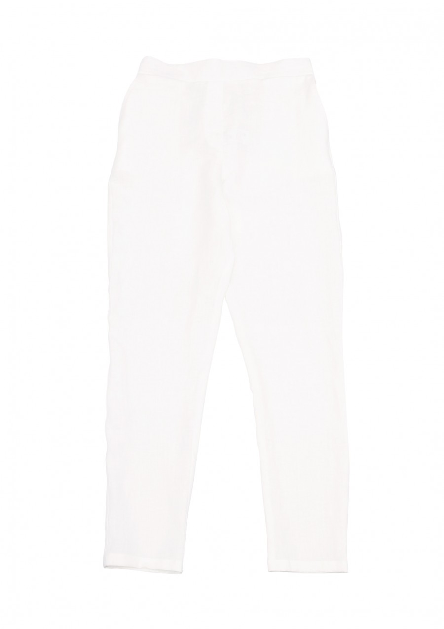 Pants white linen for woman SS20192