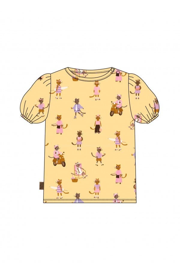 Top with yellow cat allover print 0041_S25011