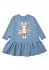 Warm dress dusty blue with Tuta fox TUT011