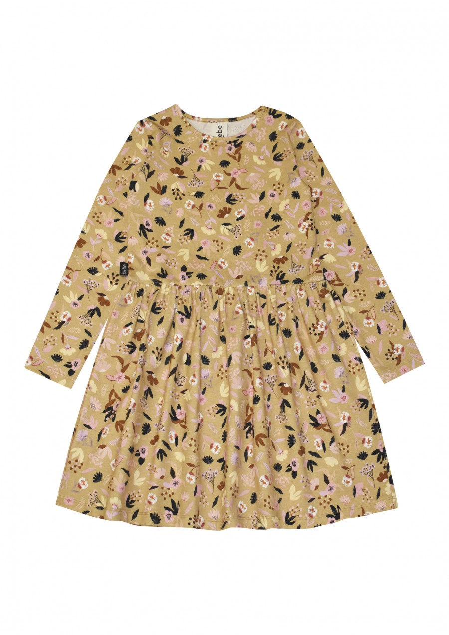 Dress with floral mustard print FW21406L