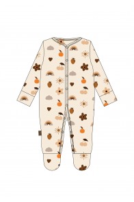 Baby long romper with a cute girly allover print