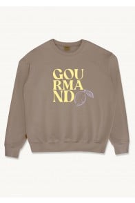 Sweater brown with GOURMANDE print for adults