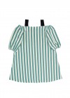 Dress with black straps and green stripes SS20007L