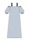 Wrap dress linen light blue with straps SS24380