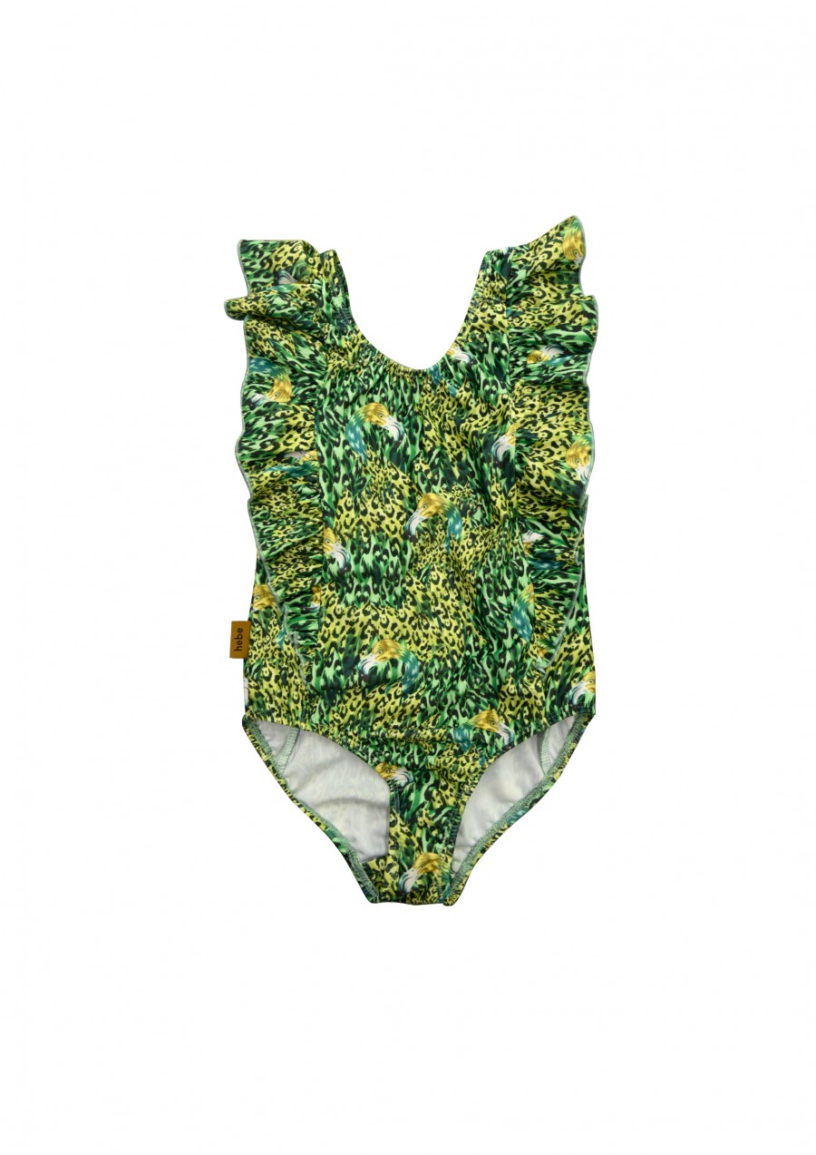 Bathing suit with jungle and flamingo print SS24542