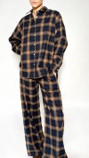 Dark navy/brown checkered, long 0049_LM040