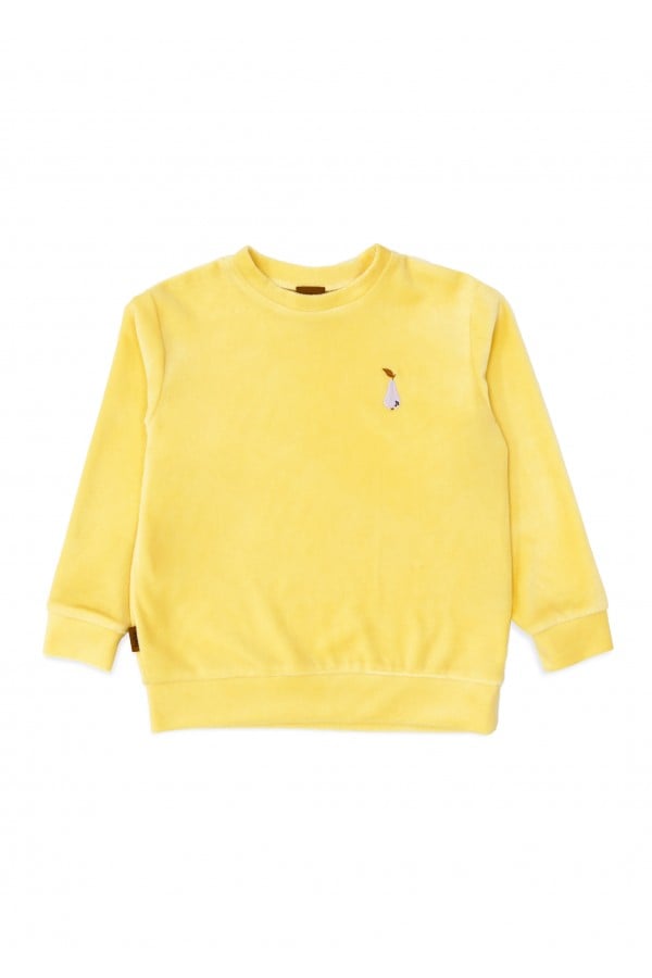 Sweater warm yellow with embroidery SS24100