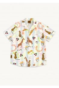 Shirt with allover giraffe print