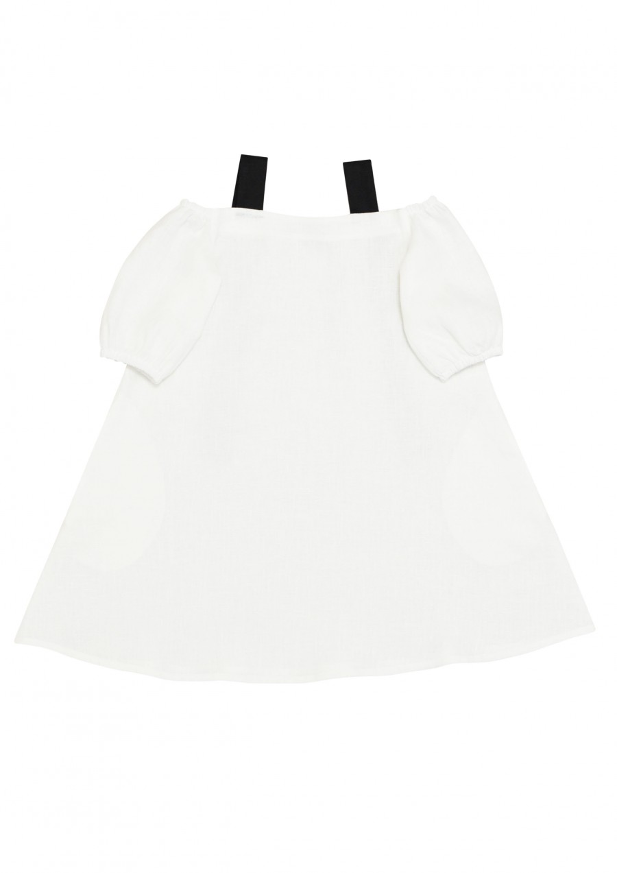 Dress white linen SS19095