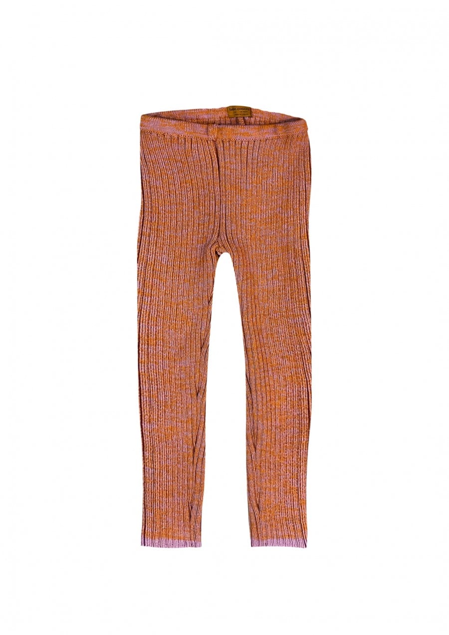 Leggings pink merino wool ribbed FW25247