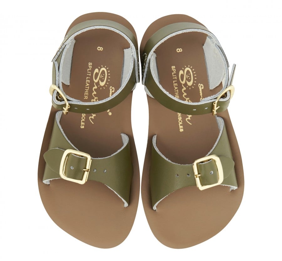 Salt-Water Surfer olive sandals, youth 1716M