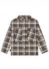 Shirt flanel with long sleeves, buttons and pockets brown/blue checkers 0301_F25097