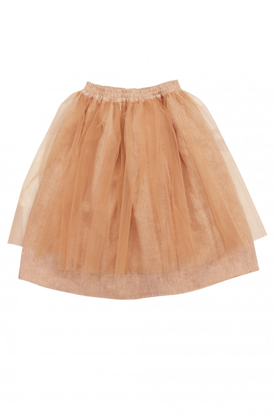 Golden linen skirt with tulle FW18138