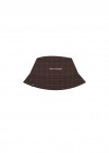 Hat brown checkered with embroidrey bon voyage FW21109
