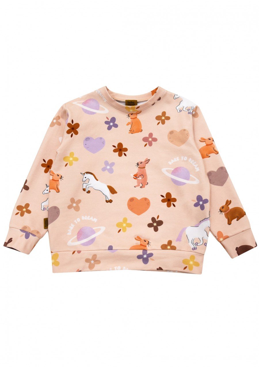 Sweater with allover unicorn print FW24121