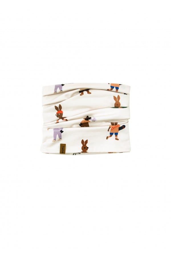 Scarf off-white with bunny print