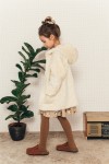 Warm faux fur outer jacket white with hood FW21452L