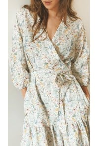 Wrap dress with flowers print
