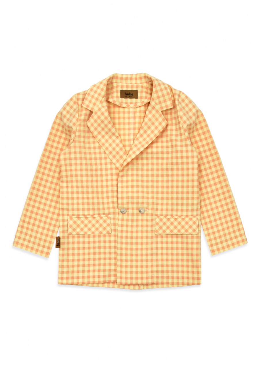 Jacket cotton with yellow check print SS24069L