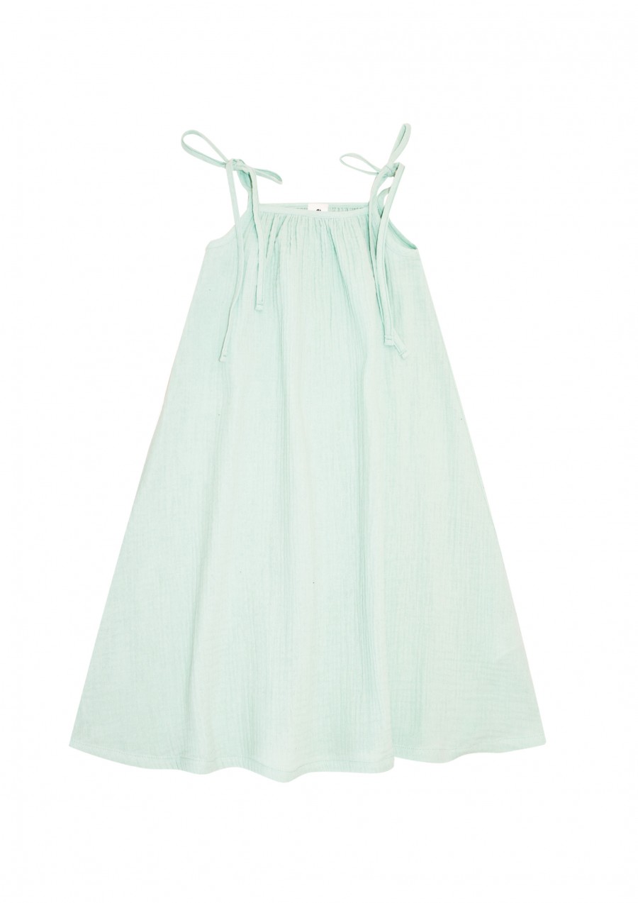 Dress mint muslin with straps SS21025