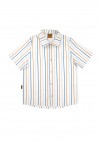 Shirt cotton off-white with blue stripes print SS24293L