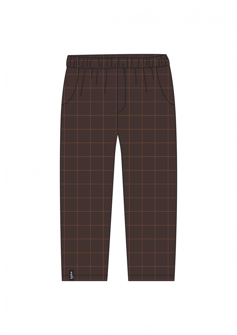 Pants brown checkered FW21113