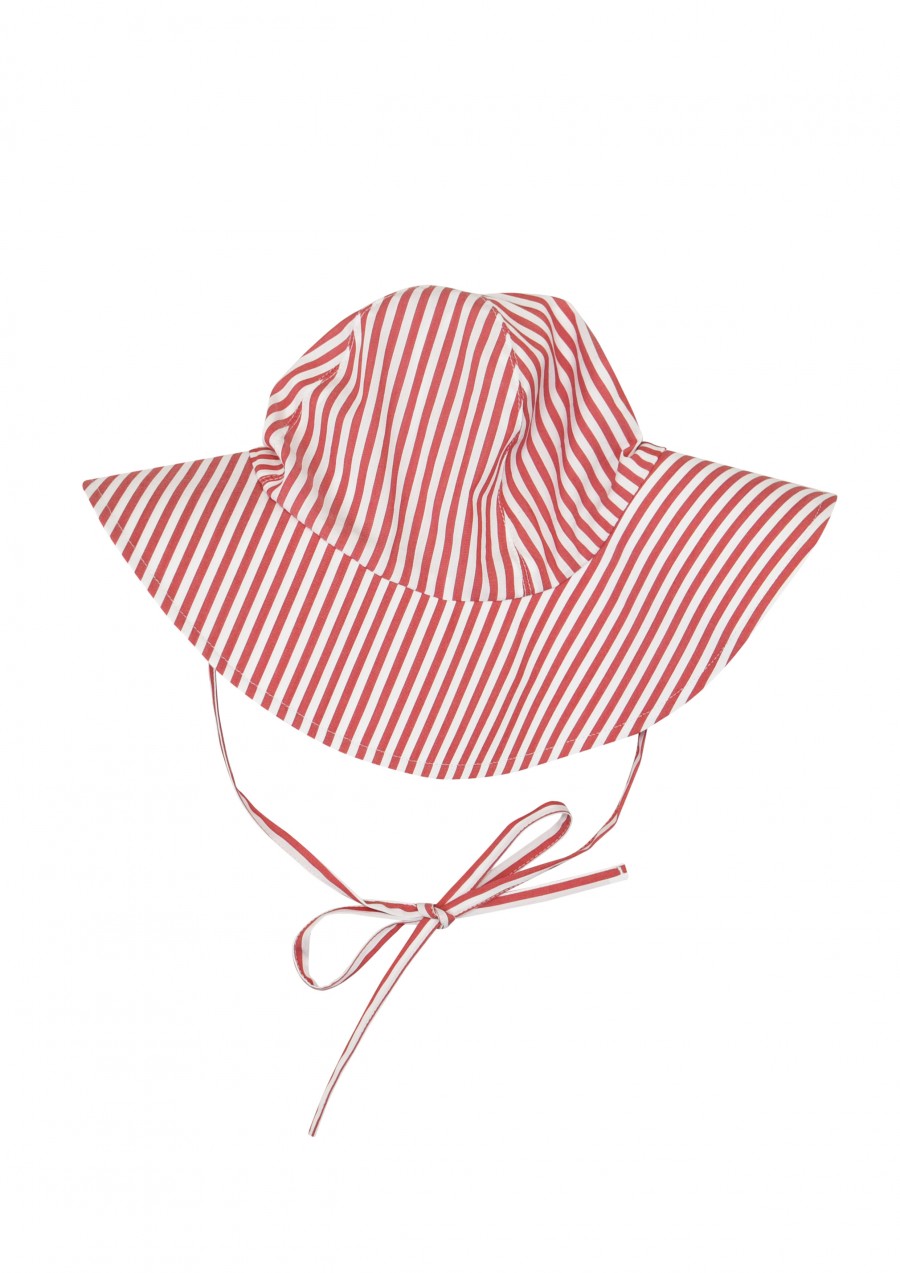 Sun hat with red stripes SS19012