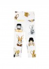 Leggings with high waist white and Easter bunny print E21003