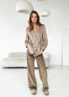 Wide pants taupe corduroy, women FW24189