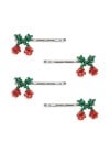 Hair pin mini cherry, 4pcs KS103215