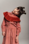 Blouse dusty pink corduroy with frill FW24135