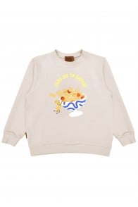 Sweater light grey with pasta print